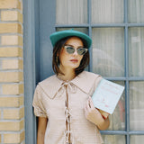 HAZEL GINGHAM TIE FRONT TOP