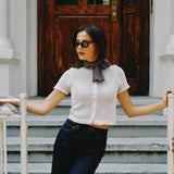 MAY SHORT SLEEVE KNIT TOP