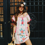 VINTAGE MEXICAN FLORAL DRESS