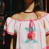 VINTAGE MEXICAN FLORAL DRESS