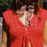 VINTAGE 70'S RED CROCHET VEST