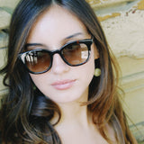 CAMERON ACETATE ROUND SUNGLASSES BLACK/BROWN
