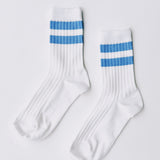 LE BON SHOPPE HER VARSITY SOCK WHITE PERIWINKLE