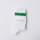 LE BON SHOPPE HER VARSITY SOCK WHITE KELLY