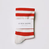 LE BON SHOPPE WALLY SOCK RED STRIPE