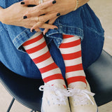 LE BON SHOPPE WALLY SOCK RED STRIPE