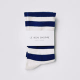 LE BON SHOPPE WALLY SOCK NAVY STRIPE