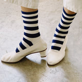 LE BON SHOPPE WALLY SOCK NAVY STRIPE