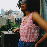 DUVALL RED GINGHAM TOP