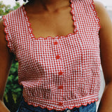 DUVALL RED GINGHAM TOP