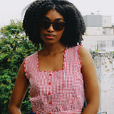 DUVALL RED GINGHAM TOP