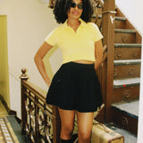 BROOKE KNIT PLEATED MINI SKIRT