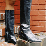 VINTAGE SALVATORE FERRAGAMO NAVY BOOTS 8.5