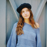 ANCHOR CHUNKY KNIT CROP SLEEVE SWEATER