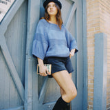 ANCHOR CHUNKY KNIT CROP SLEEVE SWEATER