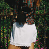 DAISY LACE TRIM COTTON SHORT