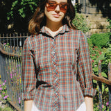 VINTAGE COWGIRL PLAID BUTTON UP SHIRT