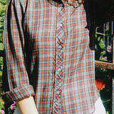 VINTAGE COWGIRL PLAID BUTTON UP SHIRT