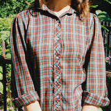 VINTAGE COWGIRL PLAID BUTTON UP SHIRT