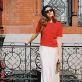 SCARLET KNIT BUTTON DOWN TOP