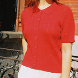 SCARLET KNIT BUTTON DOWN TOP