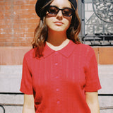 SCARLET KNIT BUTTON DOWN TOP