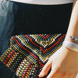 VINTAGE WOOD BEAD CLUTCH