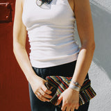 VINTAGE WOOD BEAD CLUTCH