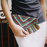 VINTAGE WOOD BEAD CLUTCH