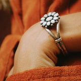 VINTAGE MOTHER OF PEARL STERLING CUFF