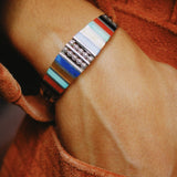 VINTAGE MUTLI STONE SILVER BRACELET