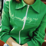 VINTAGE GREEN BIKER JACKET
