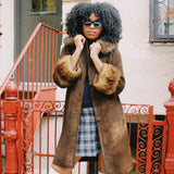 VINTAGE 70S BROWN SUEDE AFGHAN COAT