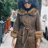 VINTAGE 70S BROWN SUEDE AFGHAN COAT