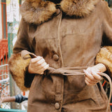 VINTAGE 70S BROWN SUEDE AFGHAN COAT