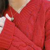 POPPY V-NECK CABLE KNIT SWEATER