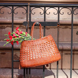 DRAGON DIFFUSION SANTA CANO BAG, TAN-BLACK EDGES