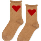 HANSEL FROM BASEL LOVE CASHMERE CREW SOCK, CAMEL