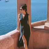 CIAO LUCIA IKAL BLACK EMBROIDERED DRESS