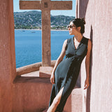 CIAO LUCIA IKAL BLACK EMBROIDERED DRESS