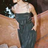 CIAO LUCIA PETRA EMBROIDERED SILK DRESS