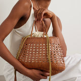 DRAGON DIFFUSION SANTA CANO BAG, TAN-BLACK EDGES