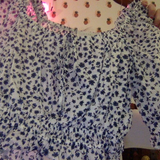 NATHALIE BLUE FLORAL CROP TOP
