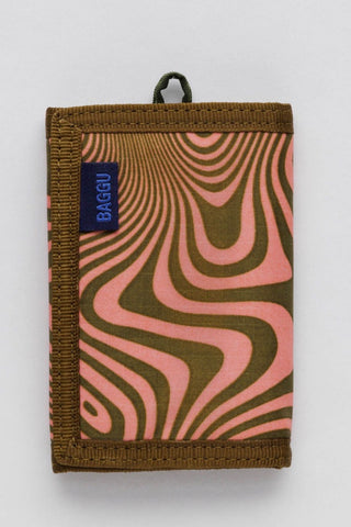 BAGGU NYLON WALLET, TRIPPY SWIRL SALMON