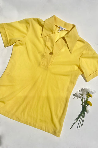 VINTAGE BRIGHT YELLOW COLLARED SHIRT